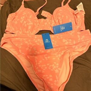 Cupshe Coral Floral Bikini Set